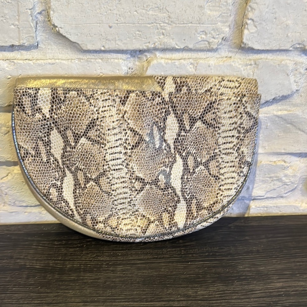 Deepa Gurnani Chic Patchwork Clutch - Silver, Bro… - image 2